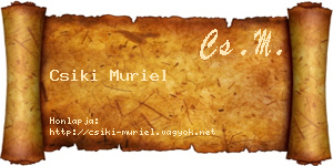 Csiki Muriel névjegykártya